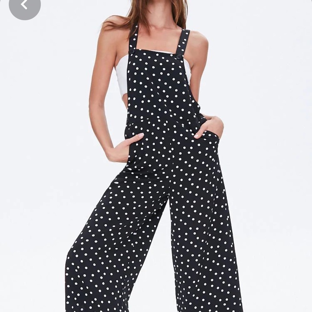 Forever 21 Full length polka dot overalls